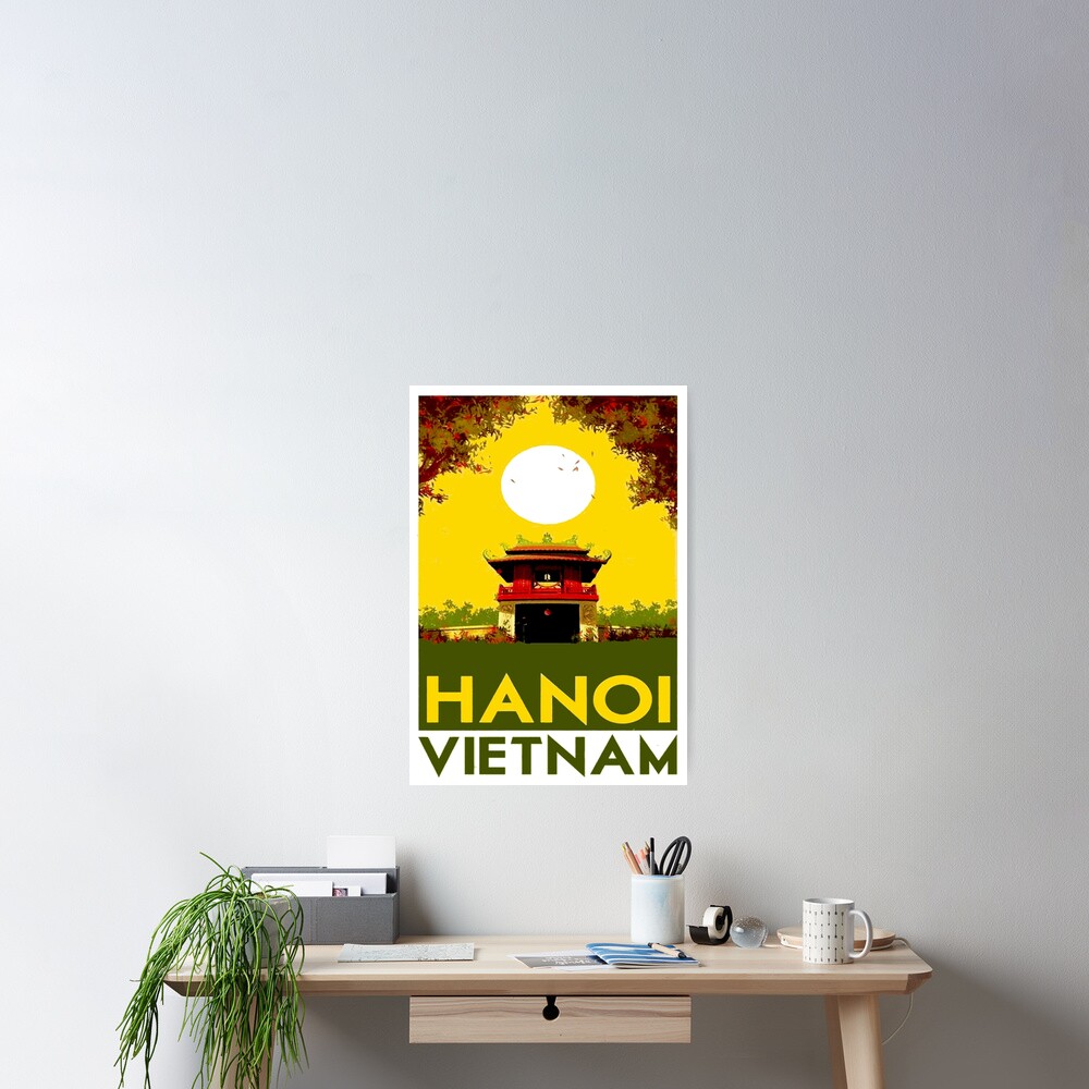 HANOI VIETNAM: Vintage Travel Advertising Print Poster