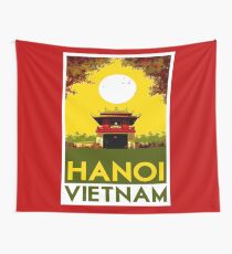 HANOI VIETNAM: Vintage Travel Advertising Print Wall Tapestry