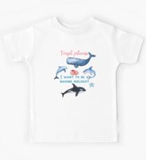 Forget Princess I Want To Be A Marine Biologist Kids T-Shirt Kids Tee