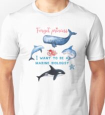 Forget Princess I Want To Be A Marine Biologist Kids T-Shirt Unisex T-Shirt