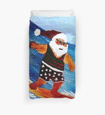 Surfin' Santa Duvet Cover