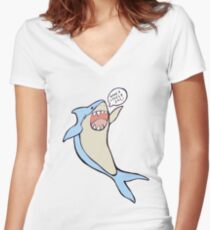 the 'have a lovely day' shark Women's Fitted V-Neck T-Shirt