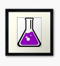 Chemical beaker cartoon Framed Print