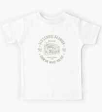 Old School Reunion Boombox Retro Vintage Distressed Design Kids Tee