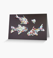 Three multi coloured fish Greeting Card
