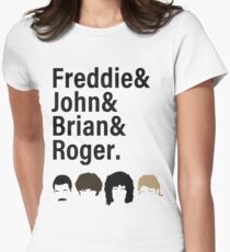 Queen, Freddie & John & Brian & Roger hair Women's Fitted T-Shirt