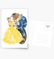 Aquarell Grunge der Schönheit und des Biests (mit Transparenz) Postkarten