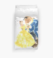 Funda nórdica Acuarela Grunge de la Bella y La Bestia (con transparencia).