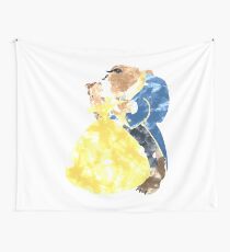 Watercolour Grunge of Beauty and The Beast (with transparency) Wall Tapestry