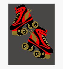 Cool golden roller skates Roller Derby Photographic Print