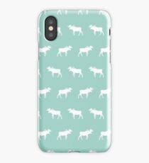Moose mint minimal nursery baby art pattern design gender neutral home decor iPhone Case
