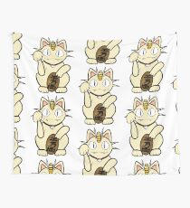 Meowth Lucky Cat Wall Tapestry
