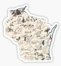 Wisconsin Vintage Picture Map Sticker