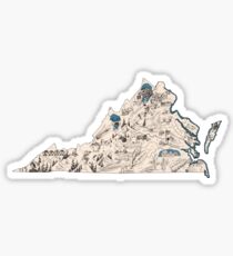 Virginia Vintage Picture Map Sticker