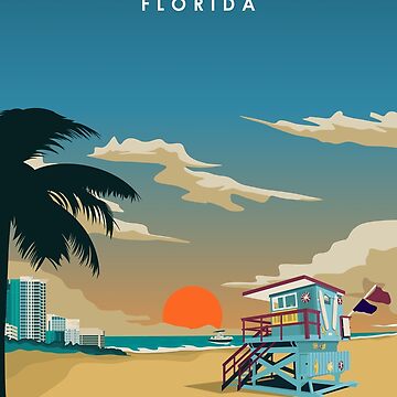 Miami Beach - Florida - Vintage Travel Poster, Retro Posters