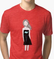Girl in Little Black Dress Tri-blend T-Shirt