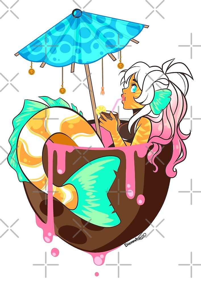 Coconut Mermaid By Dilemmaart Redbubble