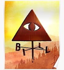 Bill Cipher Gravity Falls Weathervane Poster