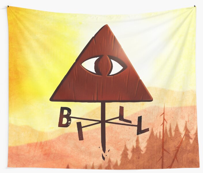 "Bill Cipher Gravity Falls Weathervane" Wall Tapestries by hocapontas
