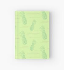 Good Vibes // Retro Vintage Green Pineapple Typography Poster and Pattern Hardcover Journal