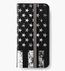 Police Styled Distressed Vertical American Flag iPhone Wallet/Case/Skin