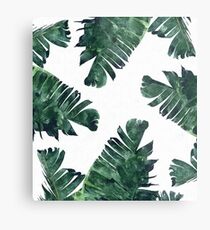 Banana Leaf #Watercolor Pattern #redbubble Metal Print