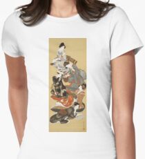 Hokusai Katsushika - Five Beautiful Women Women's Fitted T-Shirt
