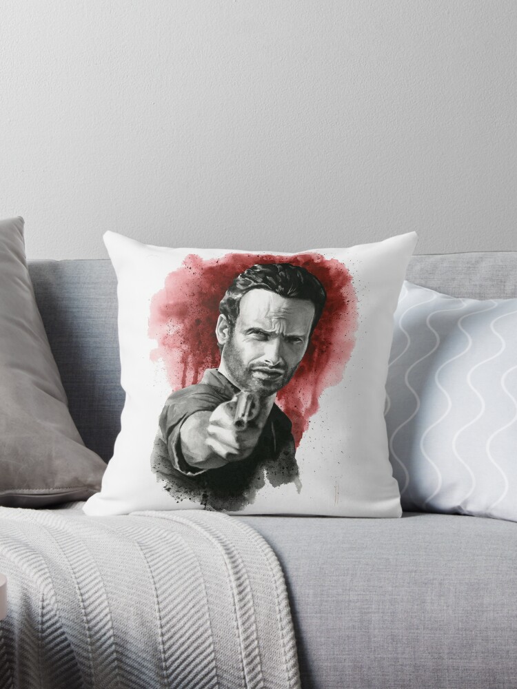 Rick Grimes The Walking Dead Throw Pillow By Cudge82 Redbubble