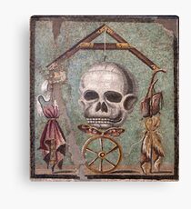 Memento Mori mosaic from Pompeii Canvas Print