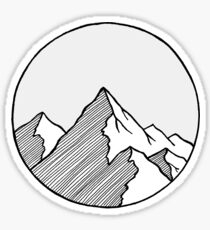 Pegatina Bosquejo de montañas