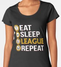 Camiseta premium para mujer League Of Legends Eat Sleep League repite regalos divertidos