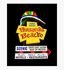 Pensacola Beach Sign Photographic Print