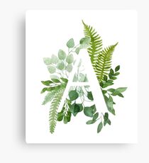 Floral Letter A Canvas Print