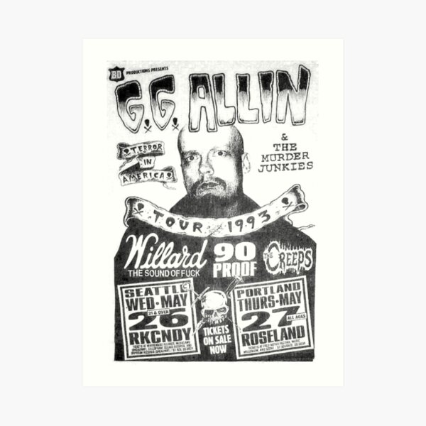 GG Allin Tour Shirt Art Print