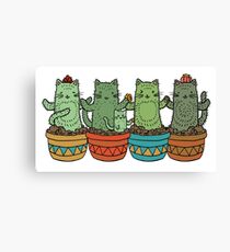 Catcus Garden (Single Row) Canvas Print