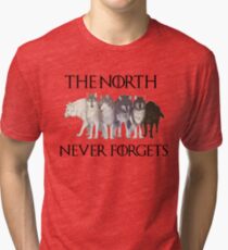THE NORTH NEVER FORGETS Tri-blend T-Shirt