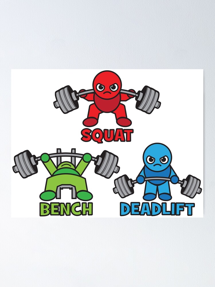 Kawaii Powerlifter Squat Bench Press Deadlift Triangle