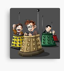 Bump The Doctor Cartoon Bumper Cars Canvas Print
