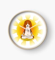Yoga dog Clock