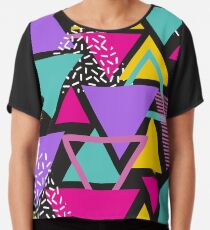 Memphis Triangles Chiffon Top