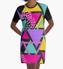 Memphis Triangles Graphic T-Shirt Dress