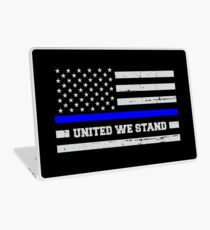 Thin Blue Line Flag | Blue Lives Matter United We Stand for Police & Cops Laptop Skin