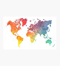 Map of the world colored Photographic Print