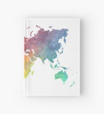 Map of the world colored Hardcover Journal
