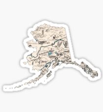 Pegatina Mapa de fotos vintage de Alaska