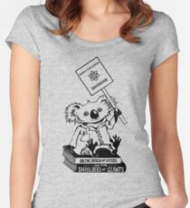 March for Science Brisbane – Koala, black Women's Fitted Scoop T-Shirt