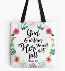 Gott ist in ihr, sie wird nicht fallen Tote Bag