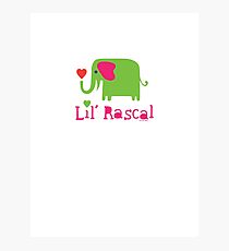 Elephant Lil Rascal green Photographic Print