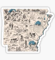 Arkansas Vintage Picture Map Sticker