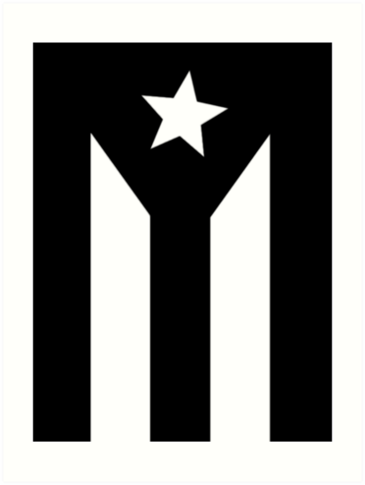 puerto-rican-black-flag-art-print-by-wildflowerdw-redbubble